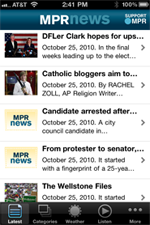 Sample iphone news list page