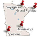 Map of Minnesota's national parklands