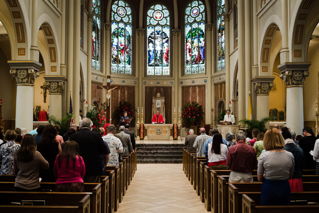 Palm Sunday services at the Cathedral of St. John the Evangelist